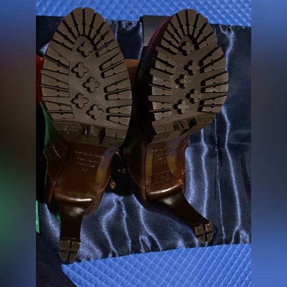 Sergio Rossi Brown Leather High Heel Ankel Boots - Picture 11 of 13